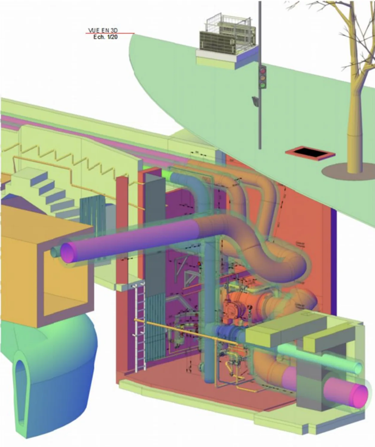 Modélisation 3D de l'ouvrage de sectionnement vapeur DN700