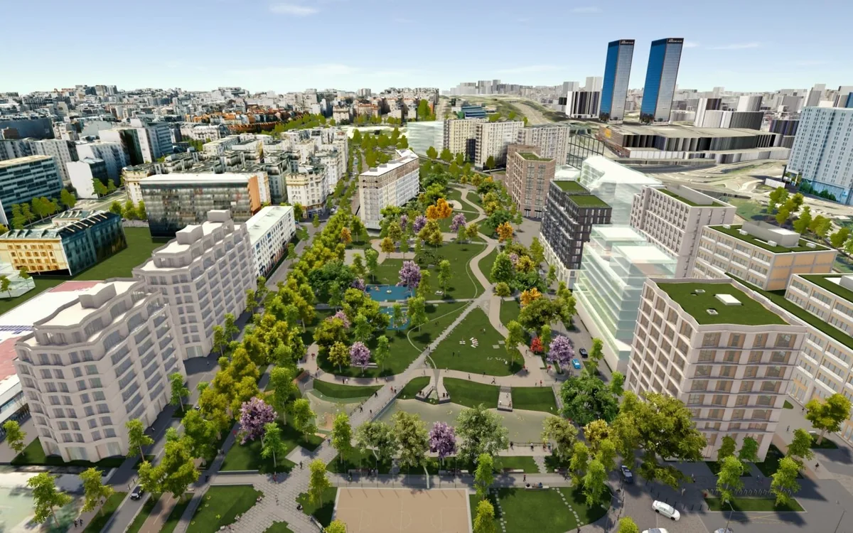 Vue 3D du quartier Python-Duvernois et de la sous-station d'échange